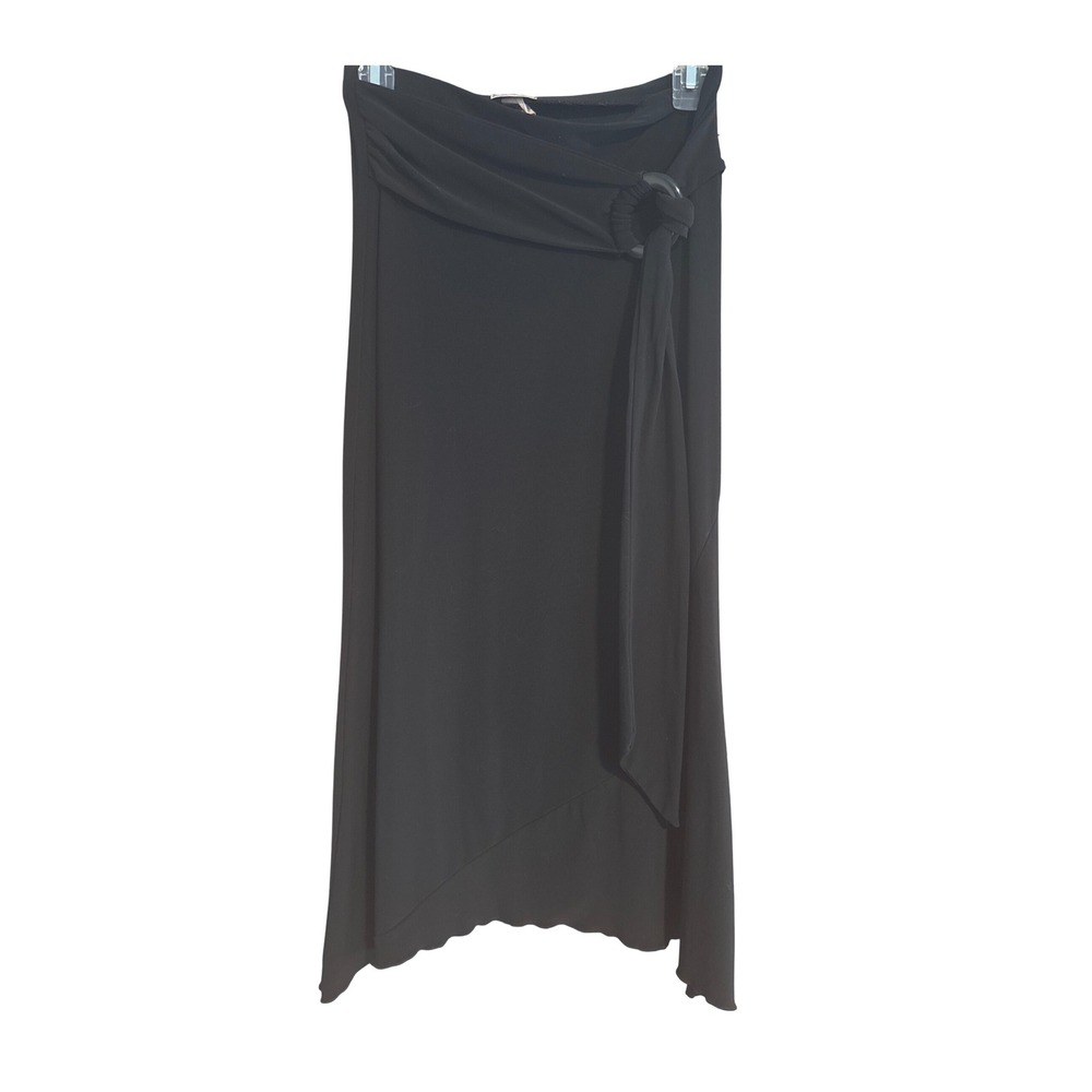 Nexxen Black Maxi‎ Skirt with Ring Detail Wrap Style M